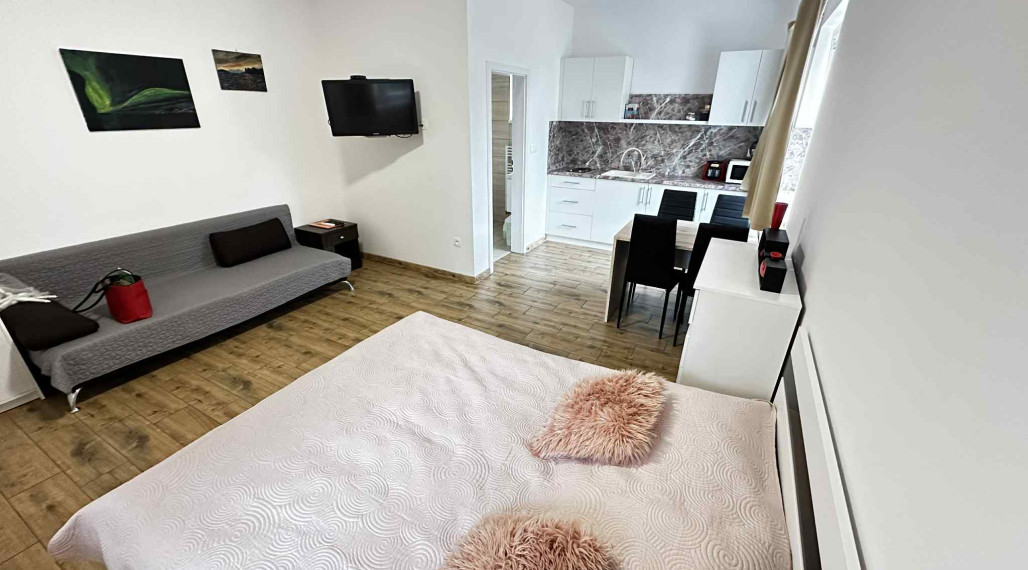 0918/197 701  Na prenájom pekná a kompletne zariadená garsónka v Dunajskej Strede vedľa termálneho kúpaliska s klimatizáciou, s internetom aj s parkovacím miestom od 1-ého FEBRUÁRA