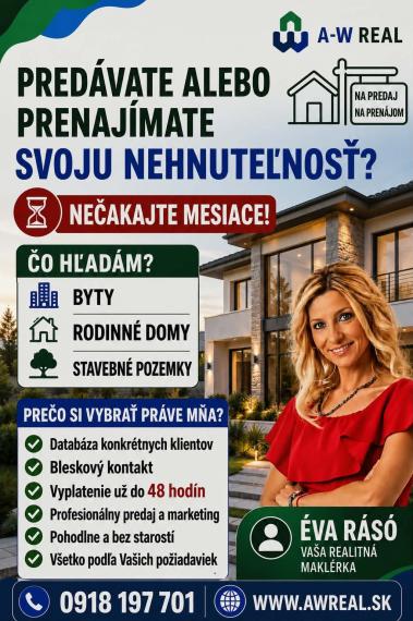 PREDAJ A PRENÁJOM NEHNUTEĽNOSTI V OKRESE DUNAJSKÁ STREDA