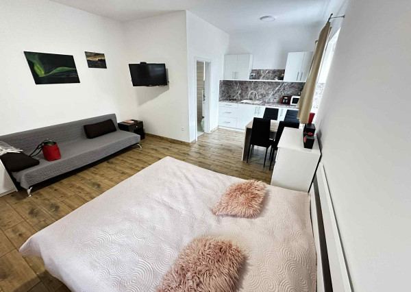 0918/197 701  Na prenájom pekná a kompletne zariadená garsónka v Dunajskej Strede vedľa termálneho kúpaliska s klimatizáciou, s internetom aj s parkovacím miestom od 1-ého FEBRUÁRA